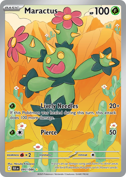 Maractus Pokémon Card 093/086 from Black Bolt
