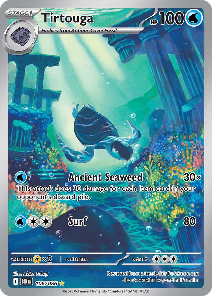 Tirtouga Pokémon Card 106/086 from Black Bolt