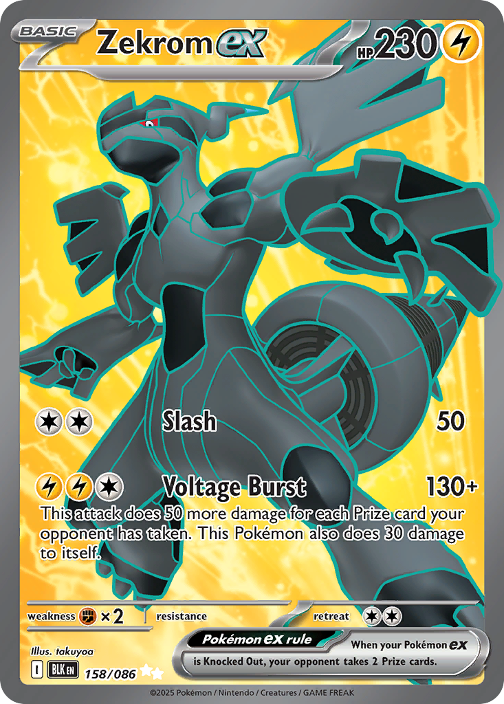Zekrom ex Pokémon Card 158/086 from Black Bolt